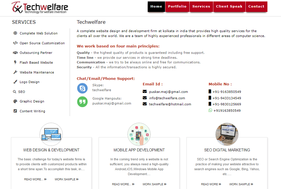 website design and development company Techwelfare