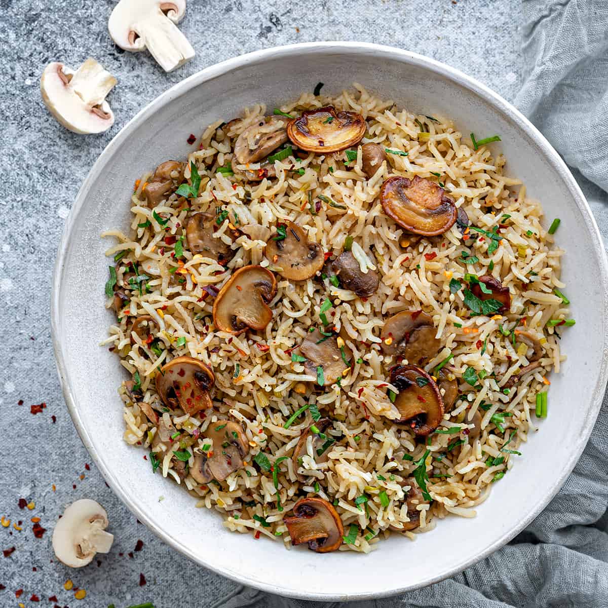 Indian-Style Mushroom Fried Rice Recipe