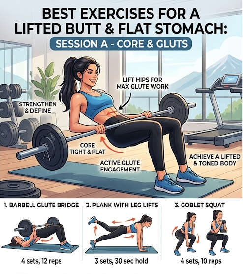 Best Exercises for a Lifted Butt Flat Stomach