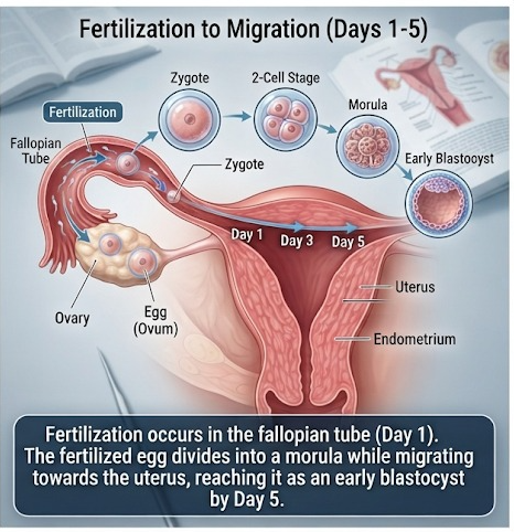 Timeline from Fertilization to Implantation