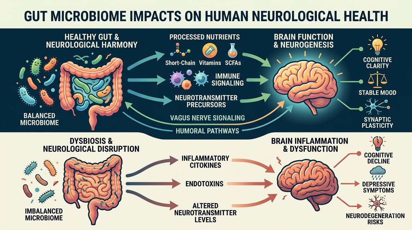 Gut Microbiome Impacts on Human Neurological Health