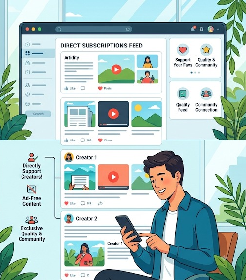 Direct Subscriptions Replacing Ad-Driven Social Feeds