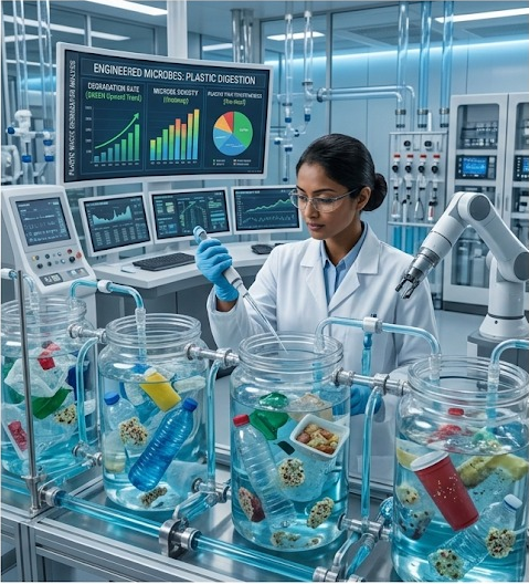 Engineered Microbes for Plastic and Chemical Waste